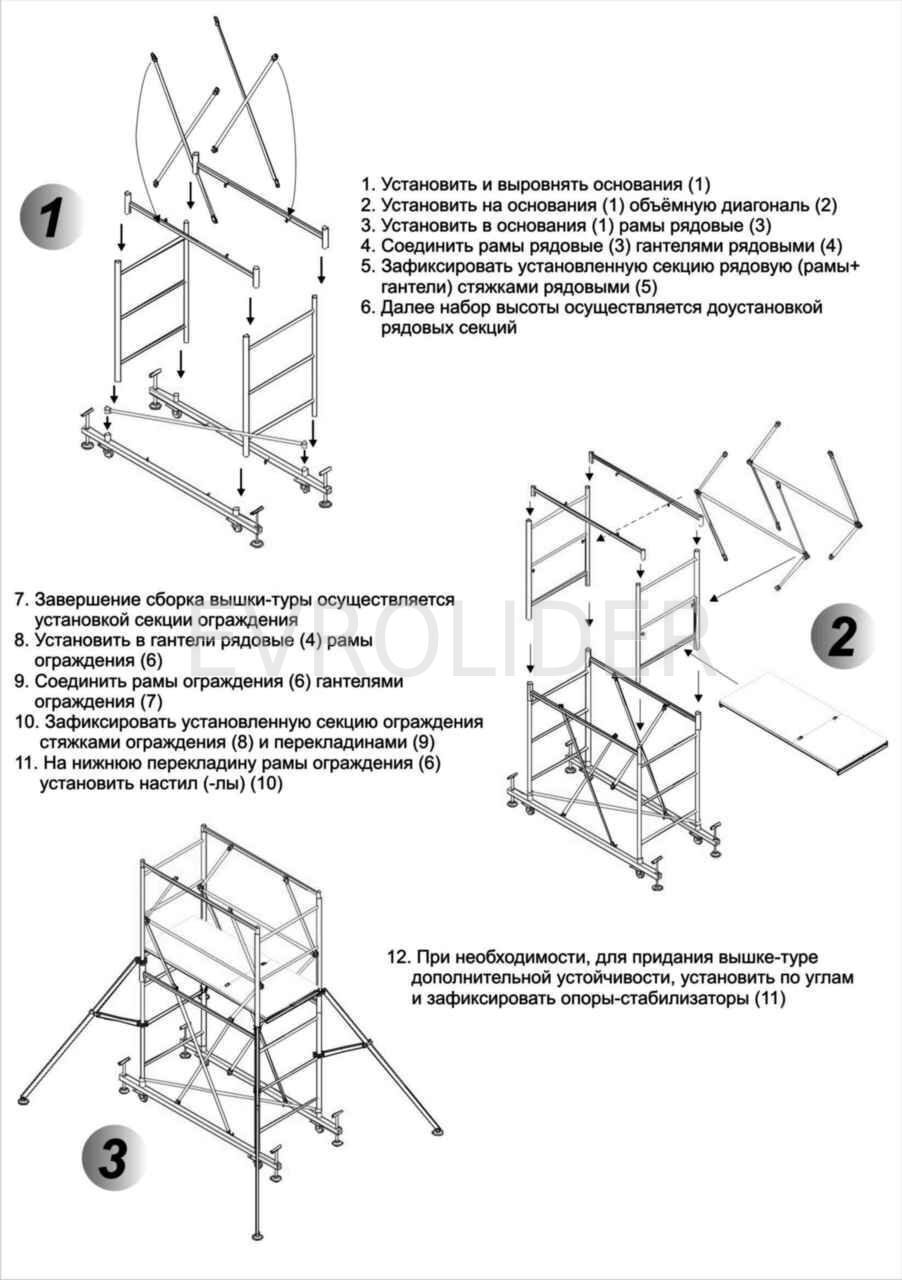 Леса строительные сборка схема сборки